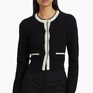 NWT Generation Love Leonora Beaded Knit Cardigan Sweater Black S